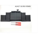Bateria A1417 Apple MacBook Pro 15" A1398 2012 2013 Retina MC975LL/A 8647 mAh
