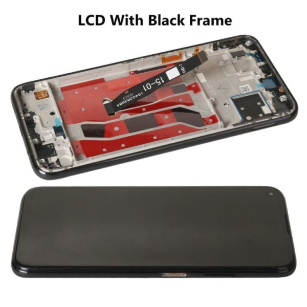 Pantalla con MARCO Huawei P40 LITE Nova 6SE NEGRO calidad PREMIUM (LCD/display + digitalizador/táctil)