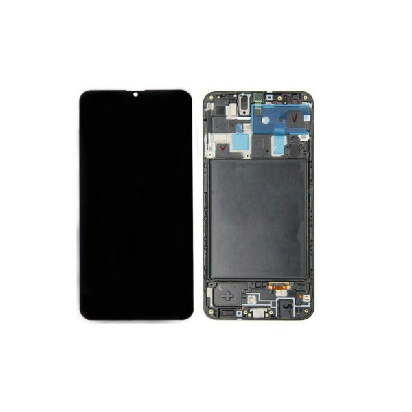 Pantalla con MARCO Samsung A20 A205F SERVICE PACK  (LCD/display + digitalizador/táctil) 