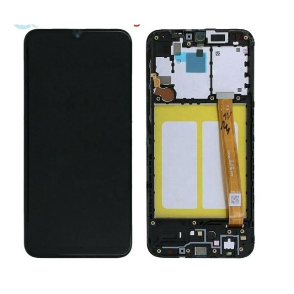 Pantalla con MARCO Samsung  A20E SM-A202F SERVICE PACK (LCD/display + digitalizador/táctil) calidad PREMIUM