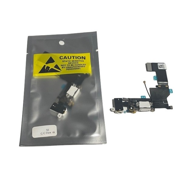Flex conector carga iPhone SE BLANCA microfono antena placa carga PREMIUM