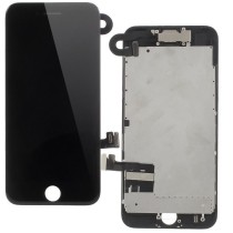 Pantalla iPhone 7 FULL SET NEGRA (con componentes) (incluye Botón Home + Altavoz + Cámara frontal)  (LCD + táctil) 