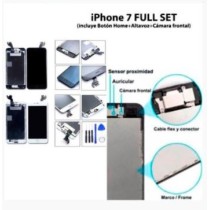 Pantalla iPhone 7 FULL SET BLANCA (con componentes) (incluye Botón Home + Altavoz + Cámara frontal)  (LCD + táctil) 