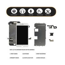 Pantalla iPhone 7 FULL SET NEGRA (con componentes) (incluye Botón Home + Altavoz + Cámara frontal)  (LCD + táctil) 