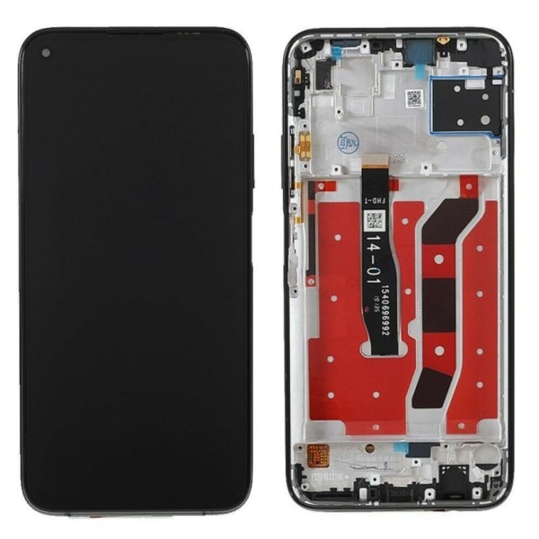 Pantalla con MARCO Huawei P40 LITE Nova 6SE NEGRO calidad PREMIUM (LCD/display + digitalizador/táctil)