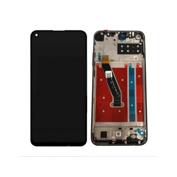 Pantalla con MARCO Huawei P40 Lite 5G Nova 7SE Nova 7i NEGRO PREMIUM (LCD/display + digitalizador/táctil)