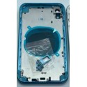 Carcasa chasis Tapa Trasera iPhone XR AZUL calidad PREMIUM logo