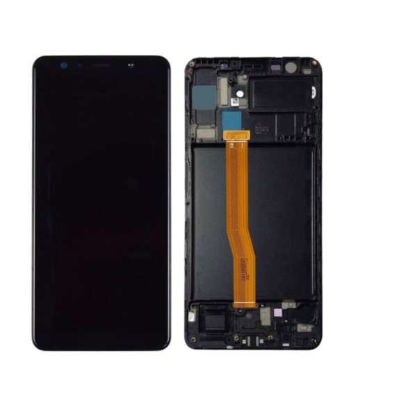 Pantalla con MARCO Samsung A7 2018 A750 SM-A750 calidad Service Pack (LCD/display + digitalizador/táctil) 
