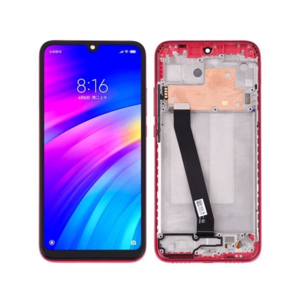 Pantalla con MARCO Xiaomi Redmi 7 ROJO calidad PREMIUM (LCD/display + digitalizador/táctil)