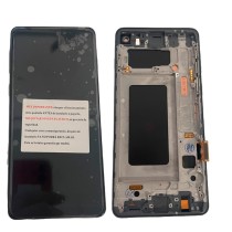 Pantalla con MARCO gris Samsung  S10 SM-G973F OLED 2  (LCD/display + digitalizador/táctil) 