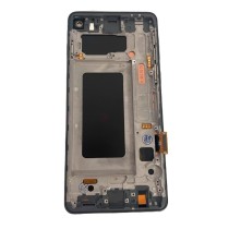 Pantalla con MARCO gris Samsung  S10 SM-G973F OLED 2  (LCD/display + digitalizador/táctil) 