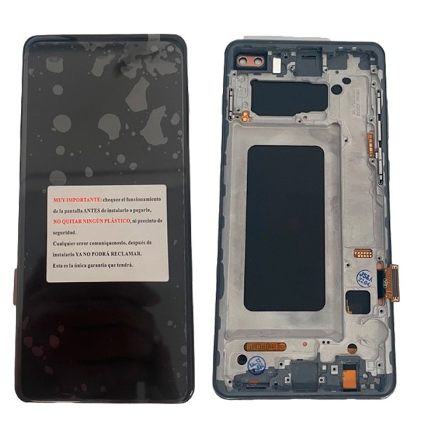 Pantalla con MARCO gris Samsung  S10 PLUS SM-G975F OLED 2  (LCD/display + digitalizador/táctil) 