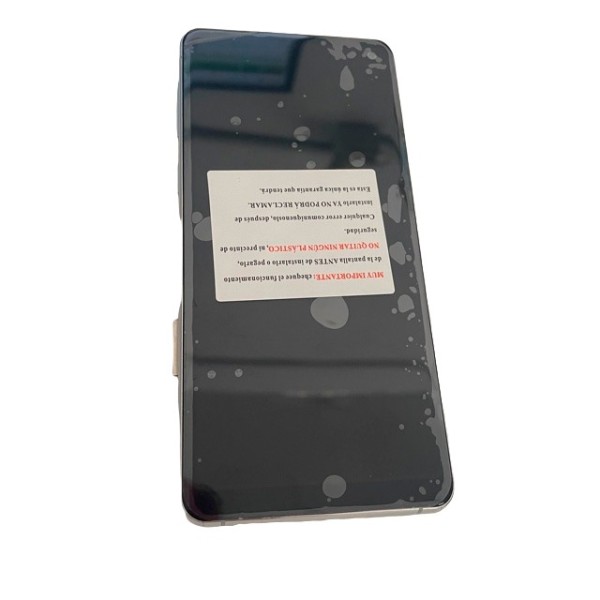 Pantalla con MARCO plata Samsung  S10 SM-G973F OLED 2  (LCD/display + digitalizador/táctil) 