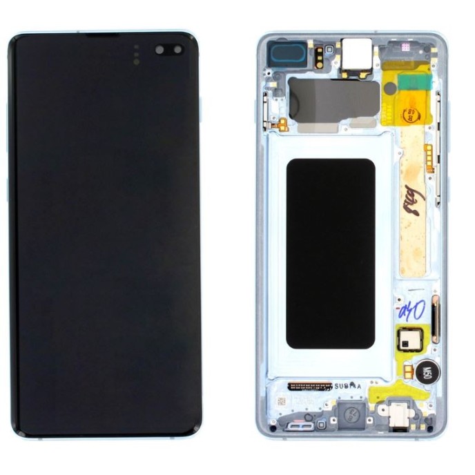 Pantalla con MARCO plata Samsung S10 PLUS SM-G975F OLED 2 (LCD/display + digitalizador/táctil) Pantalla con MARCO plata Samsung S10 PLUS SM-G975F OLED 2 (LCD/display + digitalizador/táctil)