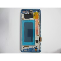 Pantalla con MARCO AZUL Samsung  S10 PLUS SM-G975F OLED 2  (LCD/display + digitalizador/táctil) 