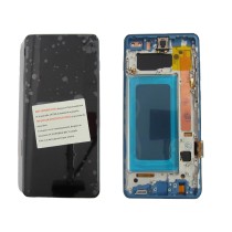 Pantalla con MARCO AZUL Samsung  S10 PLUS SM-G975F OLED 2  (LCD/display + digitalizador/táctil) 