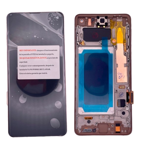 Pantalla Samsung  S10 SM-G973F OLED 2 con MARCO NARANJA (LCD/display + digitalizador/táctil) 