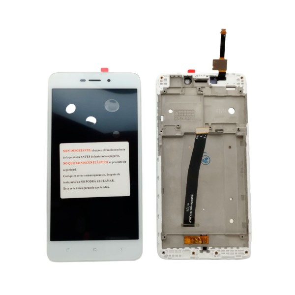 Pantalla Xiaomi Redmi 4A con MARCO BLANCA sin logo (LCD/display + digitalizador/táctil) 