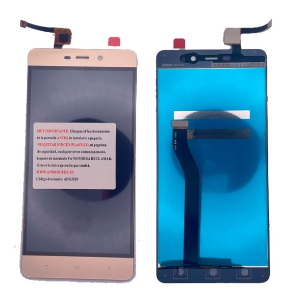 Pantalla Xiaomi Redmi 4 PRO DORADA sin logo (LCD/display + digitalizador/táctil) 
