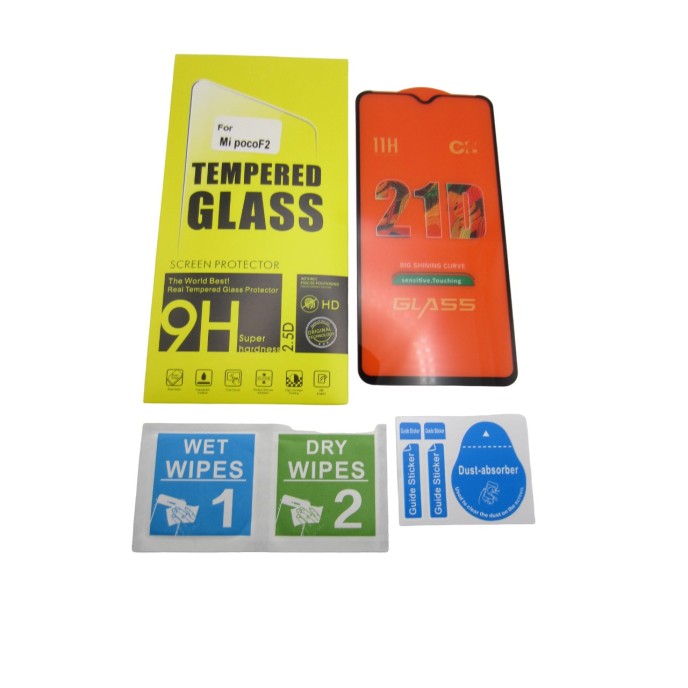 Cristal templado 3D 5D Xiaomi Poco F2 NEGRO protector pantalla 21D