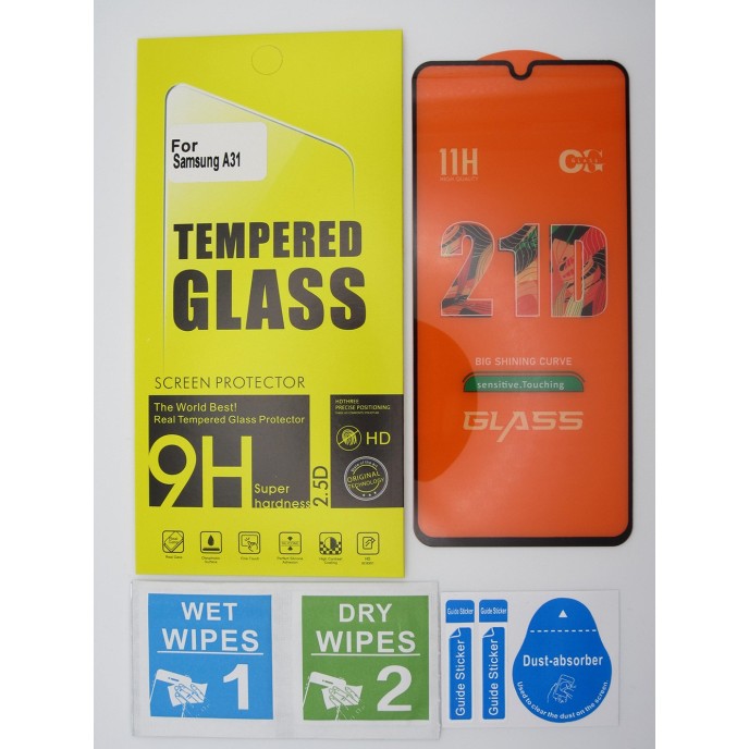 Cristal templado 3D 5D Samsung Galaxy A31 protector pantalla 21D Cristal templado 3D 5D Samsung Galaxy A31 protector pantalla 21D