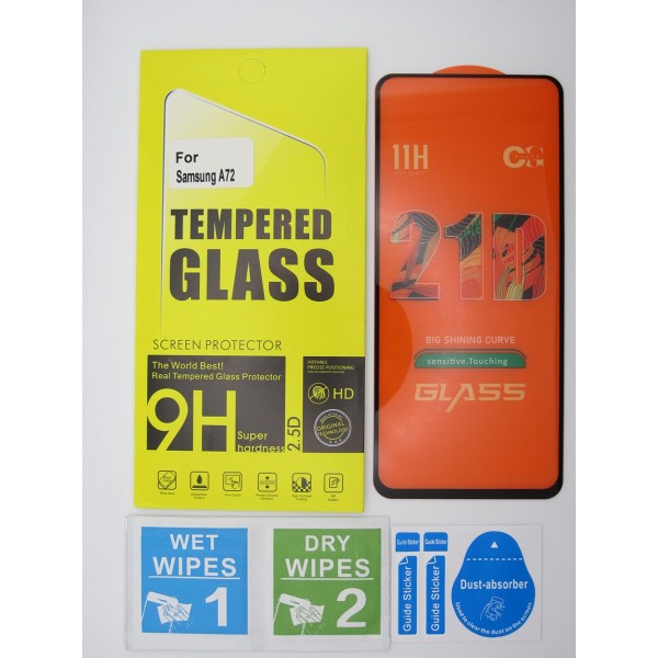 Cristal templado 3D 5D Samsung Galaxy A72 protector pantalla 21D