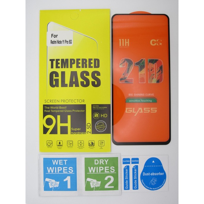 Cristal templado 3D 5D Xiaomi Redmi Note 11T Pro 5G protector pantalla 21D