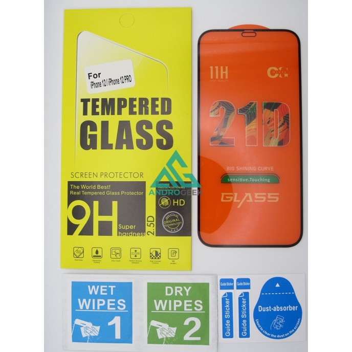 Cristal templado 21D para iPhone 12 iPhone 12 PRO protector