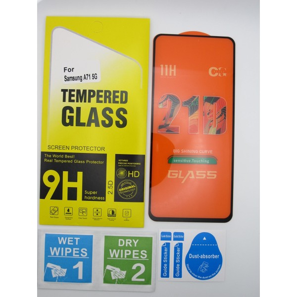 Cristal templado 3D 5D Samsung Galaxy A71 5G protector pantalla 21D