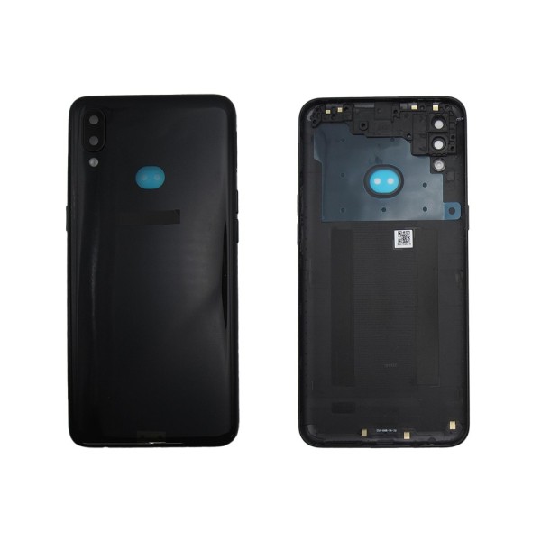 Tapa trasera Samsung A10S CON LENTE Negra cubre batería back cover