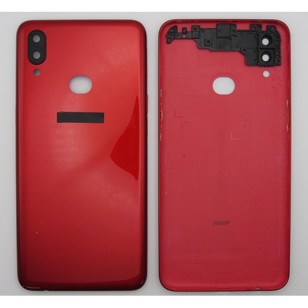 Tapa trasera Samsung A10S CON LENTE Roja cubre batería back cover
