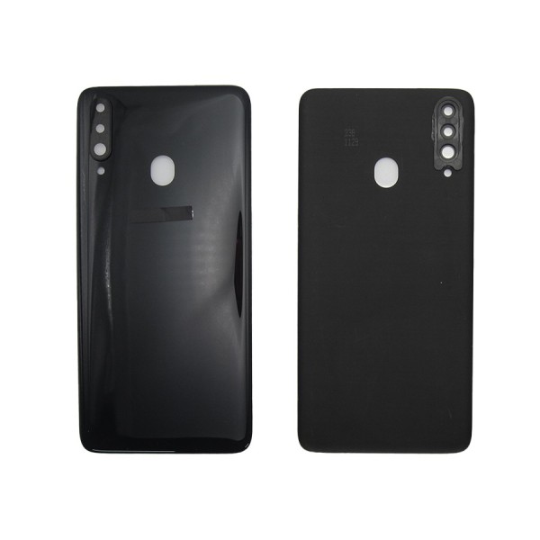Tapa trasera Samsung A20S A207 NEGRA CON LENTE cubre bateria back cover