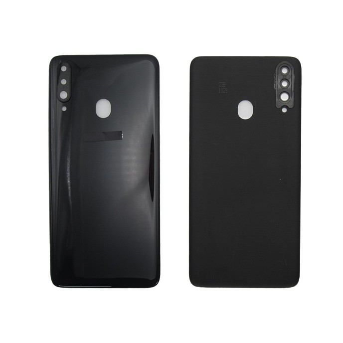 Tapa trasera Samsung A20S A207 NEGRA CON LENTE cubre bateria back cover