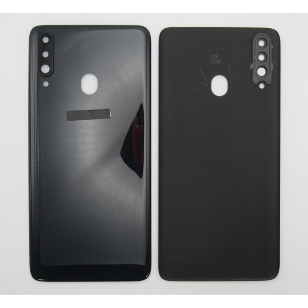Tapa trasera Samsung A20S A207 NEGRA CON LENTE cubre bateria back cover