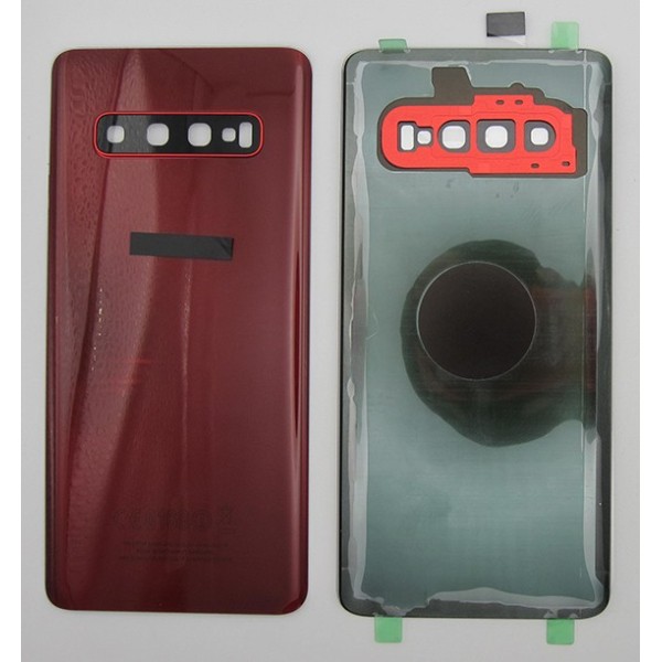 Tapa trasera Samsung S10 G973F ROJA CON LENTE back cover tapa cubre batería