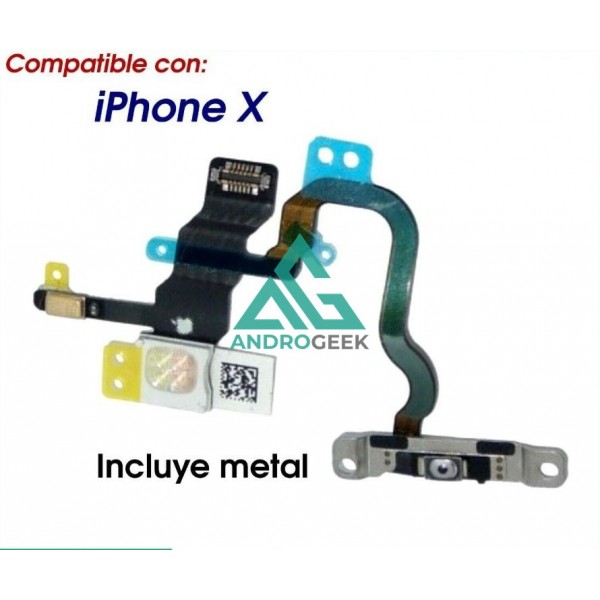 Cable Power Flex  iPhone X  de ENCENDIDO APPLE Boton POWER FLASH MICROFONO